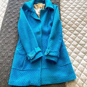 Turquoise Blue Tulle Pea Coat
